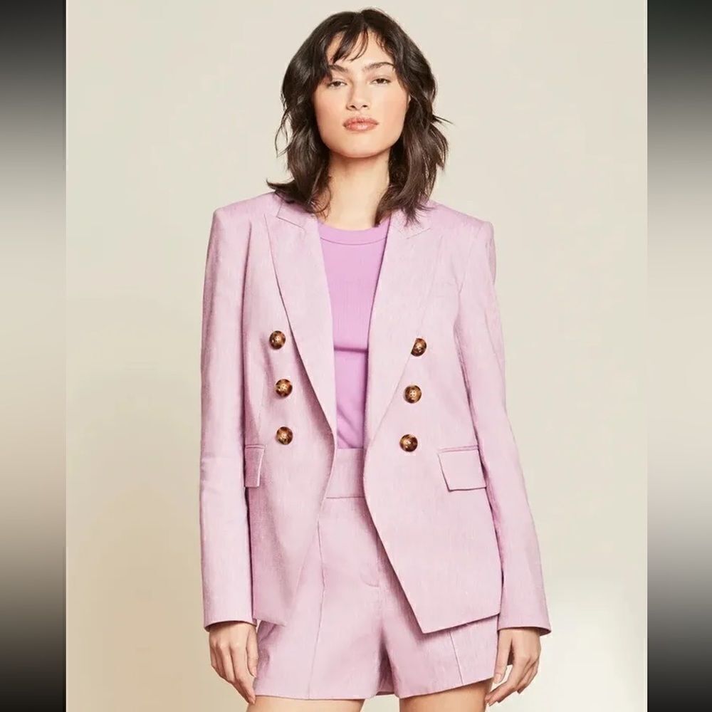 Veronica Beard Pink Double-Breasted Blazer